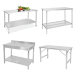 Adjustable Kitchen Work Table H Stainless Steel Table For Prep Commercial Heavy Duty Table