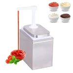 Commercial Catering 3 Bucket Stainless Steel Table Top Ketchup Dispenser Multi Condiment Pump Sauce Dispenser