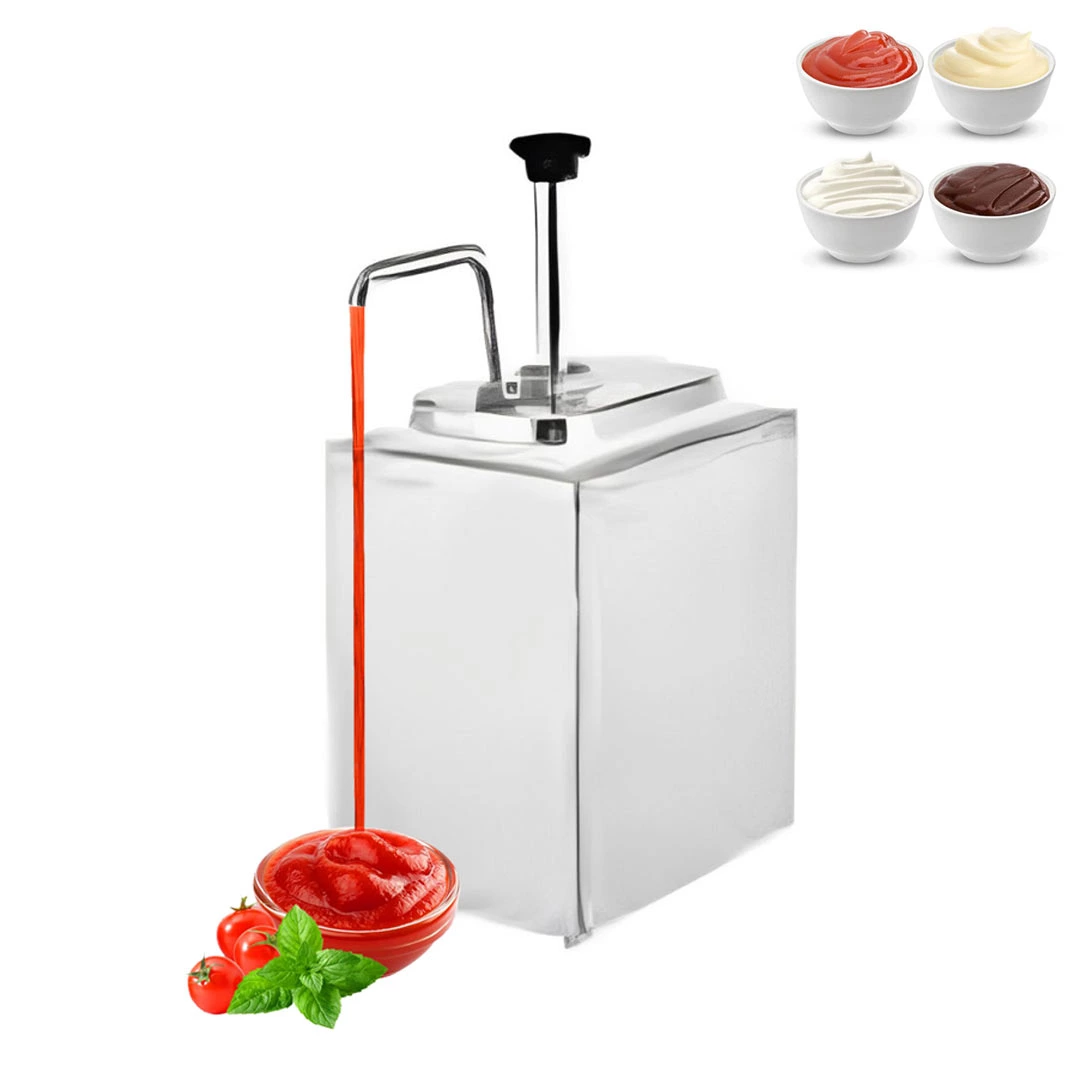 Commercial 1 2 3 Bucket Stainless Steel Table Top Ketchup Dispenser Multi Condiment Kebab Machine Pump Sauce Dispenser