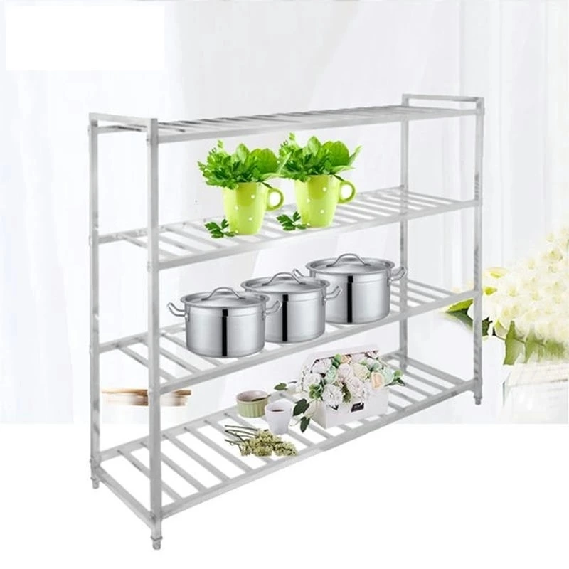New Design Stainless Steel Square Ladder Type Storage Rack Hotel Kitchen Work Bench Food Rack Shelf Kitchen Machines